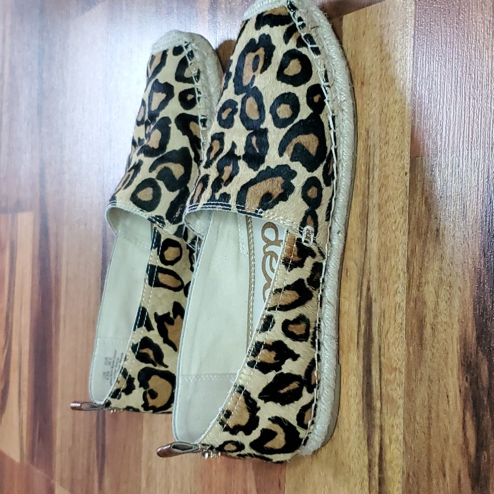 Sam Edelman Khloe Calf Hair Espadrille Leopard Print Leather 8.5